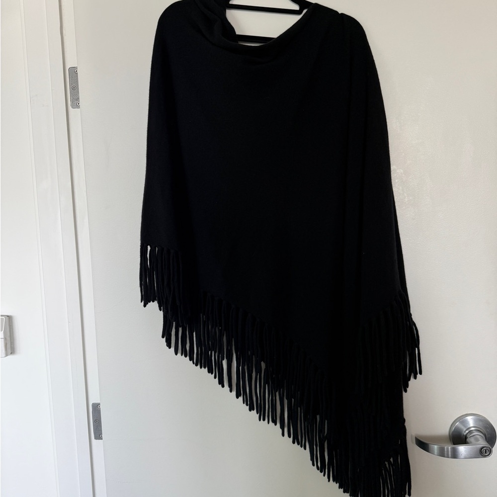 Garnet Hill Mongolian Black Cashmere Poncho